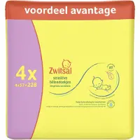 Zwitsal - Sensitive Billendoekjes - 57 doekjes per pak - 4 pakken