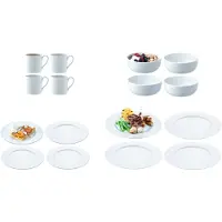 LSA International Dine Serviesset 4 Personen Set van 16 Stuks - Wit / Porselein