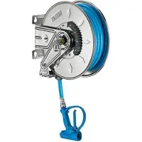 Delabie Automatische haspel rvs, slang L.15m, sproeier+regelb. Straal