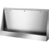 Delabie LP staand urinoir L.1800 toevoer achteraan RVS 304 mat gepol