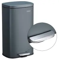 Mazazu MIRA Home - Prullenbak 30L - Pedaalemmer - Plastic Binnenemmer - Metaal - Grijs - 35x23.8x63