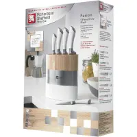 Richardson Sheffield - Fusion 5-Delige Messenset met Blok - Wit en Hout