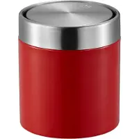 EKO - Fandy Tafelafvalbak 1,5 liter - Steel Stainless steel - rood, mat RVS - Prullenbak