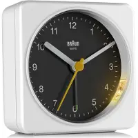 Braun BC03WB - Wekker - Analoog - Wit - Zwart