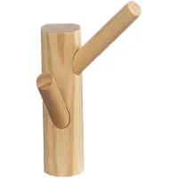 Furniteam Kapstok Damon 2 haken | hout naturel 13.5x13.5x16x13.5 cm wandkapstokken | NADUVI