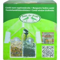 Esschert Design Voederhuisje Raamvoederhuis dubbel - Acryl - - FB372 - Vogelvoederhuisje voor Vogels