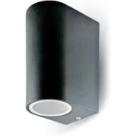 V-TAC Wandlamp aluminium 2xGU10 IP44 zwart - 5086008