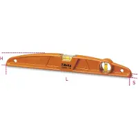 Beta Waterpassen vervaardigd uit gegoten aluminium, met een geslepen meetvlak en twee onbreekbare libellen, nauwkeurigheid: 1 mm/m 1696A 400 - 016960104