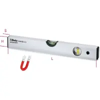 Beta 1696B 300 Waterpassen vervaardigd uit geanodiseerd geprofileerd aluminium 2 onbreekbare libellen | nauwkeurigheid: 1 mm/m - 016960203 - 016960203