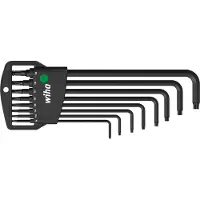 Wiha Stiftsleutelset | in Classic houder | TORX | kogelkop | 9-delig | chemisch gezwart | in blister - 32395 - 32395