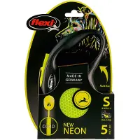 Flexi Rollijn New Neon Koord S Zwart 5 M