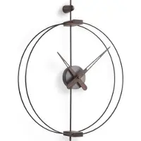 Nomon Micro Barcelona Wandklok Graphite Finished Brass|Walnut Wood