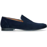 Manfield Blauwe suède loafers | Maat 40