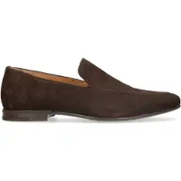 Manfield Donkerbruine suède loafers | Maat 47