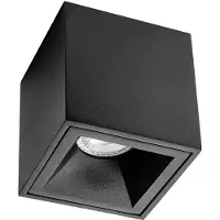 BES LED Opbouwspot GU10 - Pragmi Cliron Pro - Opbouw Vierkant - Mat Zwart - Aluminium - Verdiept - 90mm