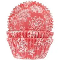 House of Marie Cupcake Vormpjes - Sneeuwkristal Rood - pk/50 - Baking Cups voor Muffins en Cupcakes