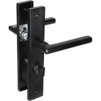 Impresso binnendeurbeslag Redhill - Vierkant deurschild met schroef en toiletsluiting - Aluminium - Zwart