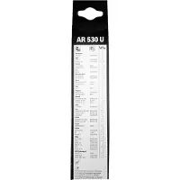 Bosch Ruitenwisser AR530U voor o.a. ALFA ROMEO, ALPINA, ASTON MARTIN, AUDI, BMW, CADILLAC, CHEVROLET, CHRYSLER, CITROEN, DACIA, DAEWOO, DAIHATSU, DODGE, FIAT, FORD, FORD USA, FUSO (MITSUBISHI), GEELY, HONDA, HYUNDAI, INFINITI, JAGUAR, JEEP, KIA, LANCIA, LAND ROVER, LDV, LEXUS, LOTUS, MAZDA, MERCEDES-BENZ, MG, MITSUBISHI, NISSAN, OPEL, PEUGEOT, PROTON, RENAULT, ROVER, SAAB, SEAT, SKODA, SSANGYONG, SUBARU, SUZUKI, TOYOTA, UAZ, VOLKSWAGEN, VOLVO, ZASTAVA