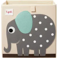 3 Sprouts | Kleine opbergmeubel voor speelgoed - - Olifant - Multicolor - TU