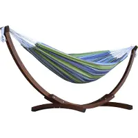 VIVERE Combo Pine hangmat met standaard (Frank's tweede kans: nee, Kleur: paars/blauw/groen)