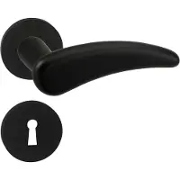 Impresso Deurkruk - Philly - Voor binnen - Rond met rond sleutelrozet - Aluminium/Zwart - 2 stuks