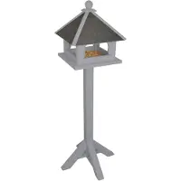 Esschert Design Voederhuisje Voederhuis op voet - Deluxe - Grijs - - CF55G - Vogelvoederhuisje voor Vogels