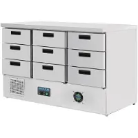 Polar Koelwerkbank | 9 lades | 368L | 70x 137x 88(h) cm (Lager dan 90 cm)