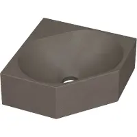 Ink Matrix Hoekfontein 27x27cm Quartz - Zonder Kraangat - Beton - 8718835126872 - Vijfhoekig - Wastafels, Fonteinen, Hoekfonteinen