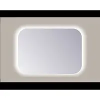 Sanicare Spiegel rechthoek q-mirrors afgeronde hoeken 60x80 cm pp geslepen led warm white met sensor