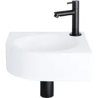 Differnz Cleo Fonteinset - Keramiek - Kraan recht mat zwart - 30 x 30 x 10 cm