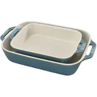 Staub Set Gratineerschaal 20x16 + 20x27 cm Ancient Turquois