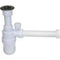 Plieger plugbekersifon kunststof met beluchter 5/4" m. muurbuis 32mm en rozet wit