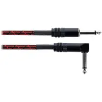 Cordial 14786 Jackplug Instrumenten Aansluitkabel [1x Jackplug male 6,3 mm (mono) - 1x Jackplug male 6,3 mm (mono)] 7.50 m Zwart, Rood Textielmantel