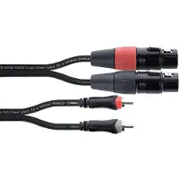Cordial EU 3 FC XLR Verbindingskabel [2x XLR-bus 3-polig - 2x Cinch-stekker] 3 m Zwart