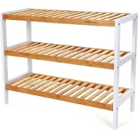 Mazazu MIRA Home - Schoenenbank - Schoenenrek - Opbergrek - Bamboe - 3 planken - 55x26x70