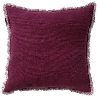 Dutch decor - BURTO - Kussenhoes 60x60 cm - gewassen katoen - Red Plum - donkerroze