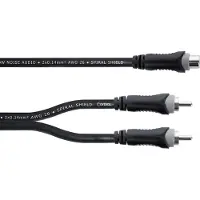 Cordial 14888 Jackplug / Cinch Audio Y-adapter [1x Cinch-koppeling - 2x Cinch-stekker] 0.30 m Zwart PVC-mantel, Tweelingkabel