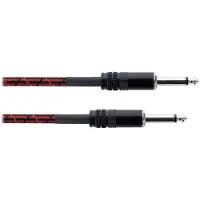 Cordial 14774 Jackplug Audio Aansluitkabel [1x Jackplug male 6,3 mm (mono) - 1x Jackplug male 6,3 mm (mono)] 7.50 m Zwart, Rood Textielmantel