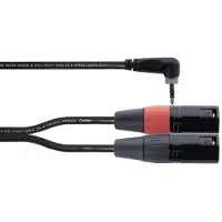 Cordial EY 1,5 WRMM XLR Y-adapter [1x Jackplug male 3,5 mm - 2x XLR-stekker 3-polig] 1.50 m Zwart
