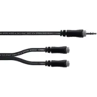 Cordial 14883 Jackplug Audio Y-adapter [1x Jackplug male 3,5 mm - 2x Jackplug female 3,5 mm] 0.30 m Zwart PVC-mantel, Tweelingkabel