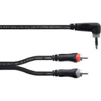 Cordial 14861 Jackplug / Cinch Audio Y-adapter [1x Jackplug male 3,5 mm - 2x Cinch-stekker] 5 m Zwart PVC-mantel, Tweelingkabel