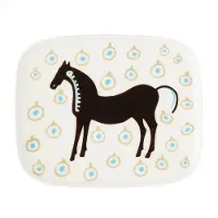 Marimekko Oiva Musta Tamma bord 15x12cm Wit