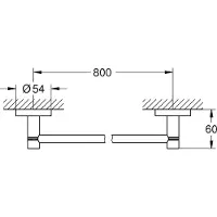 GROHE Essentials Handdoekhouder 80 cm Nickel Geborsteld