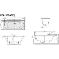 Villeroy & Boch O.Novo bad rechthoek duo 190x90 cm. Wit