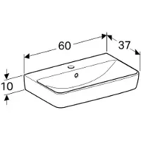 Geberit Renova Compact WT, 600x370 mm, met aansluiting voor warm water, met aansluiting voor koud water, 1 stuk.