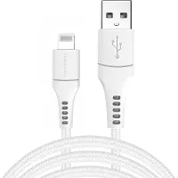 IMoshion Lightning naar USB kabel - MFi certificering - Gevlochten textiel - 3 meter - Wit