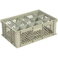 HorecaTraders Beige kunststof krat | 60x40x22 | 4 Formaten
