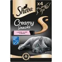 Sheba 11x Creamy Snacks Kattensnoepjes Zalm 4 Stuks