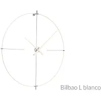 Nomon Bilbao Wandklok Bilbao L | White fiberglass, white lacquered walnut hands