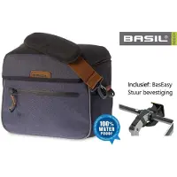 Basil stuurtas Miles - 26 x 16 x 23 cm cm Waterproof Donkergrijs – Incl. BasEasy bevestig beugel